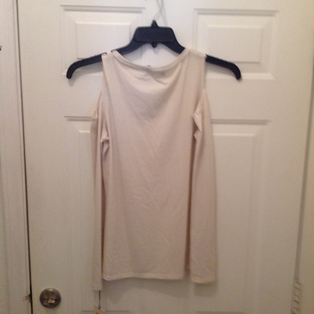Ivanka Trump Cream Cold Shoulder Blouse - Picture 4 of 10